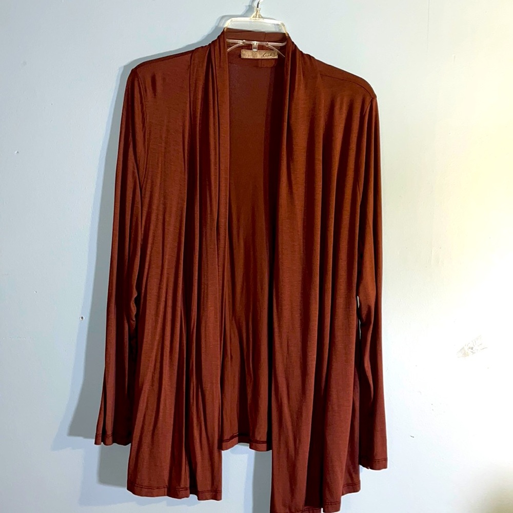 NWT Lush Brad Brown plus waterfall cardigan size 2x